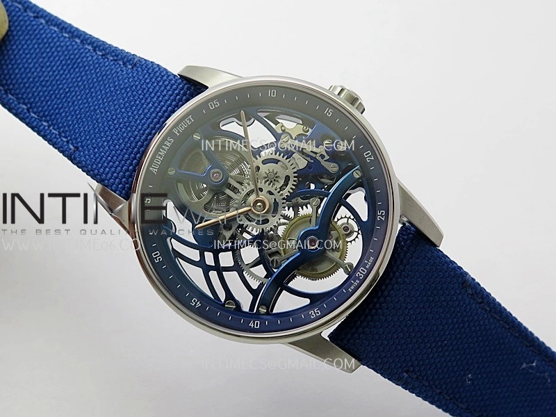 Code 11.59 26600NB SS APPF Best Edition Blue Skeleton Dial on Blue Nylon Strap Asian Tourbillon